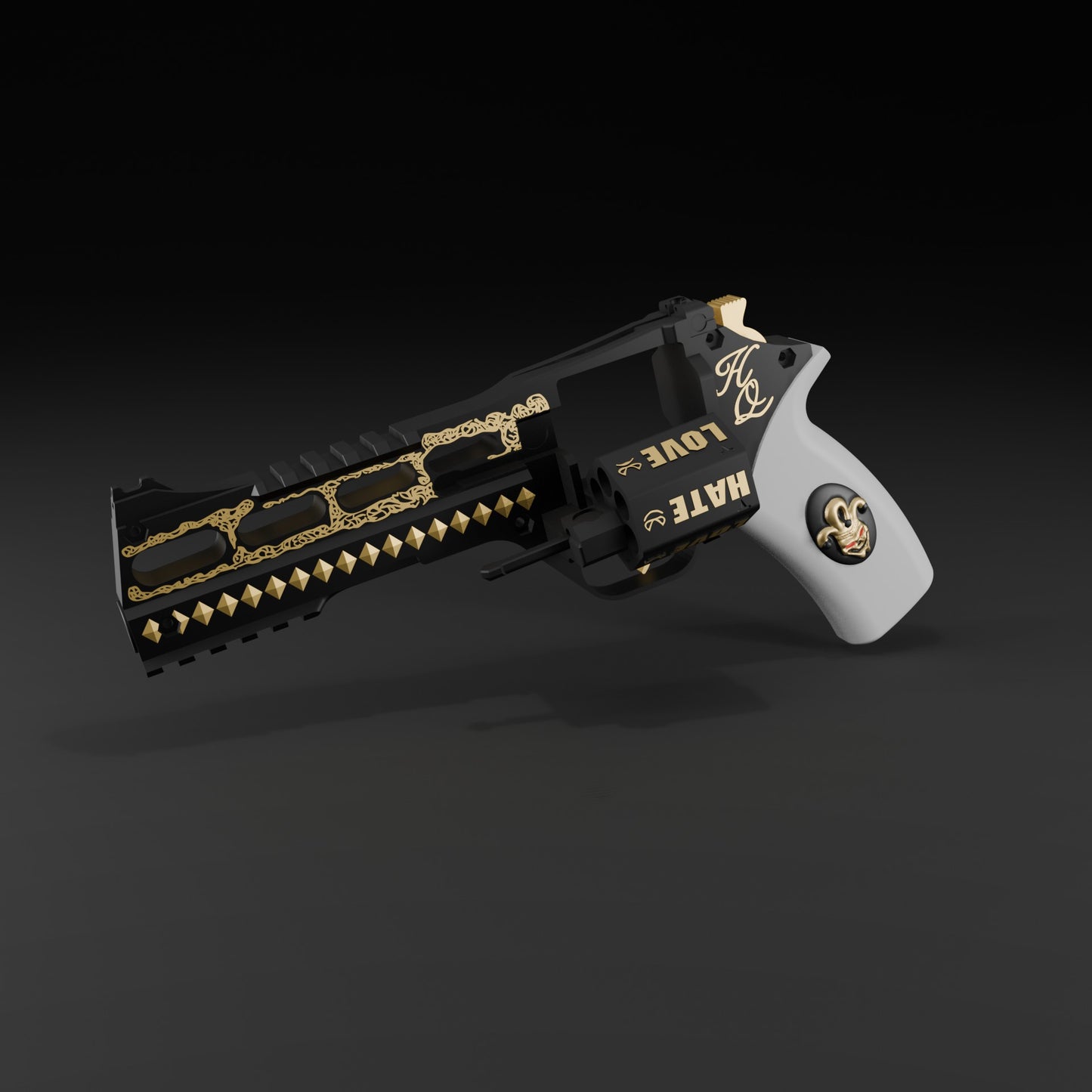 Harley Quinn Revolver & Stand STL - Cosplay 3D Print File