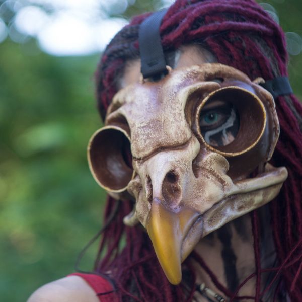 Realistic owl skull mask wearable 3D printed cosplay helmet