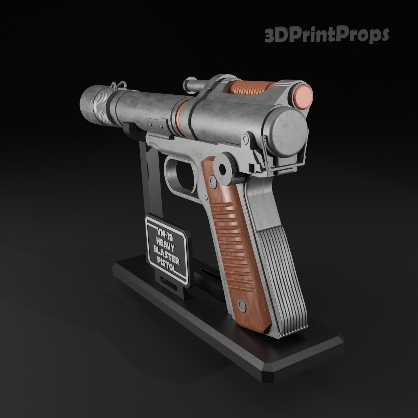 Kay Vess VM-19 Heavy Blaster Pistol & Stand STL - Star Wars Outlaws 3D Print File