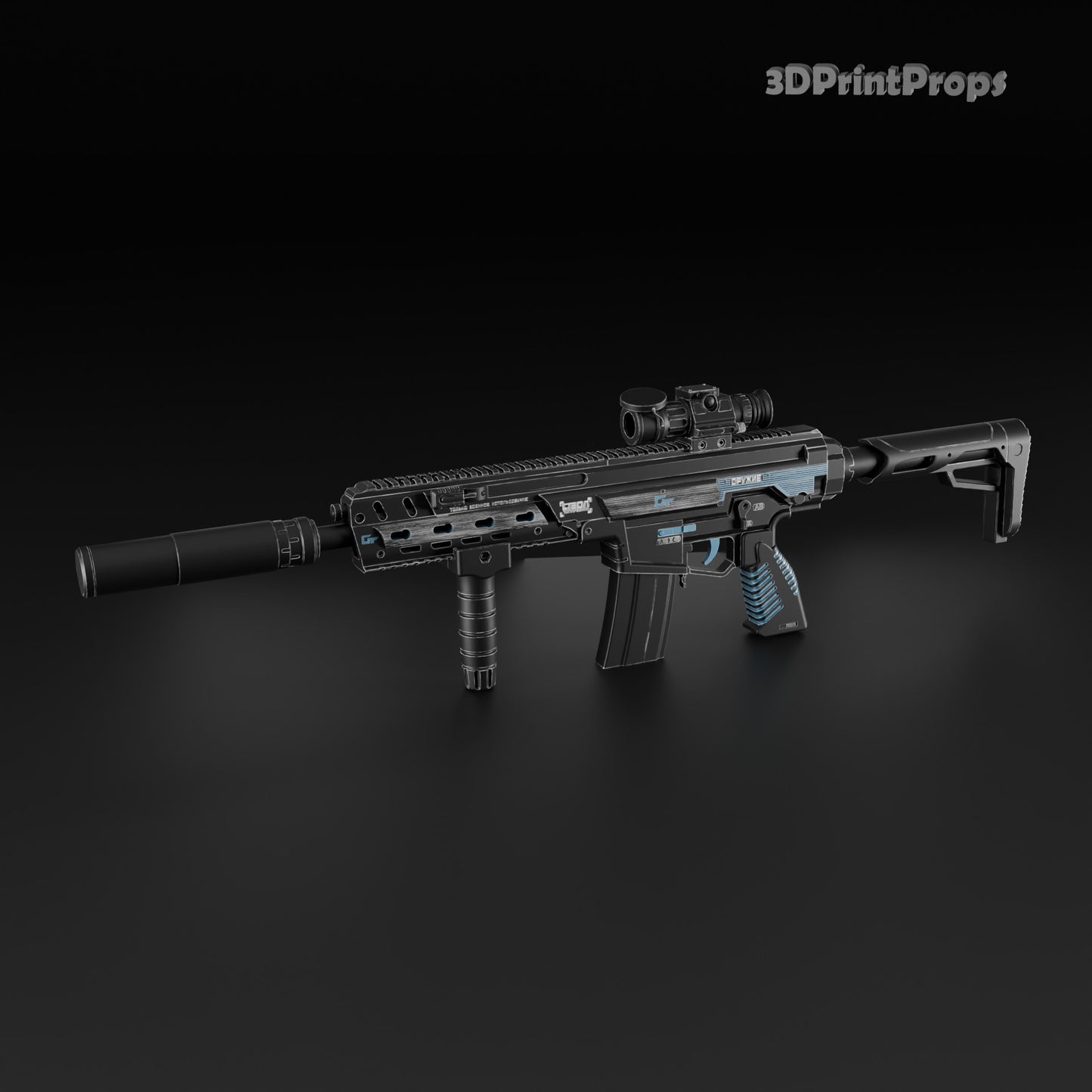 Cosplay Prop Weapon Kilo 141 Assault Rifle Blueprint STL