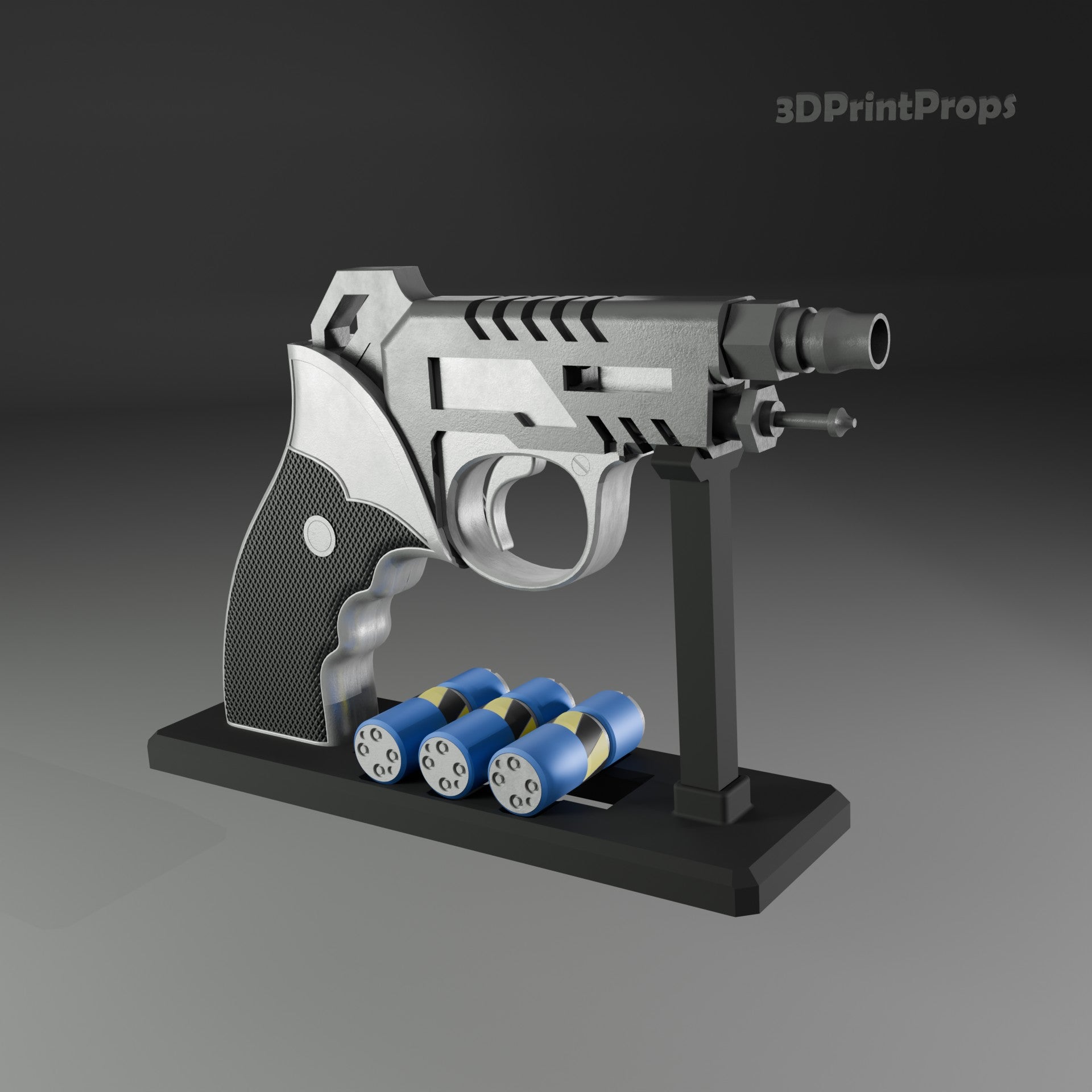 Kiru-Beam Pistol Prop with 3D Printable Display Stand STL File Heavenly Delusion