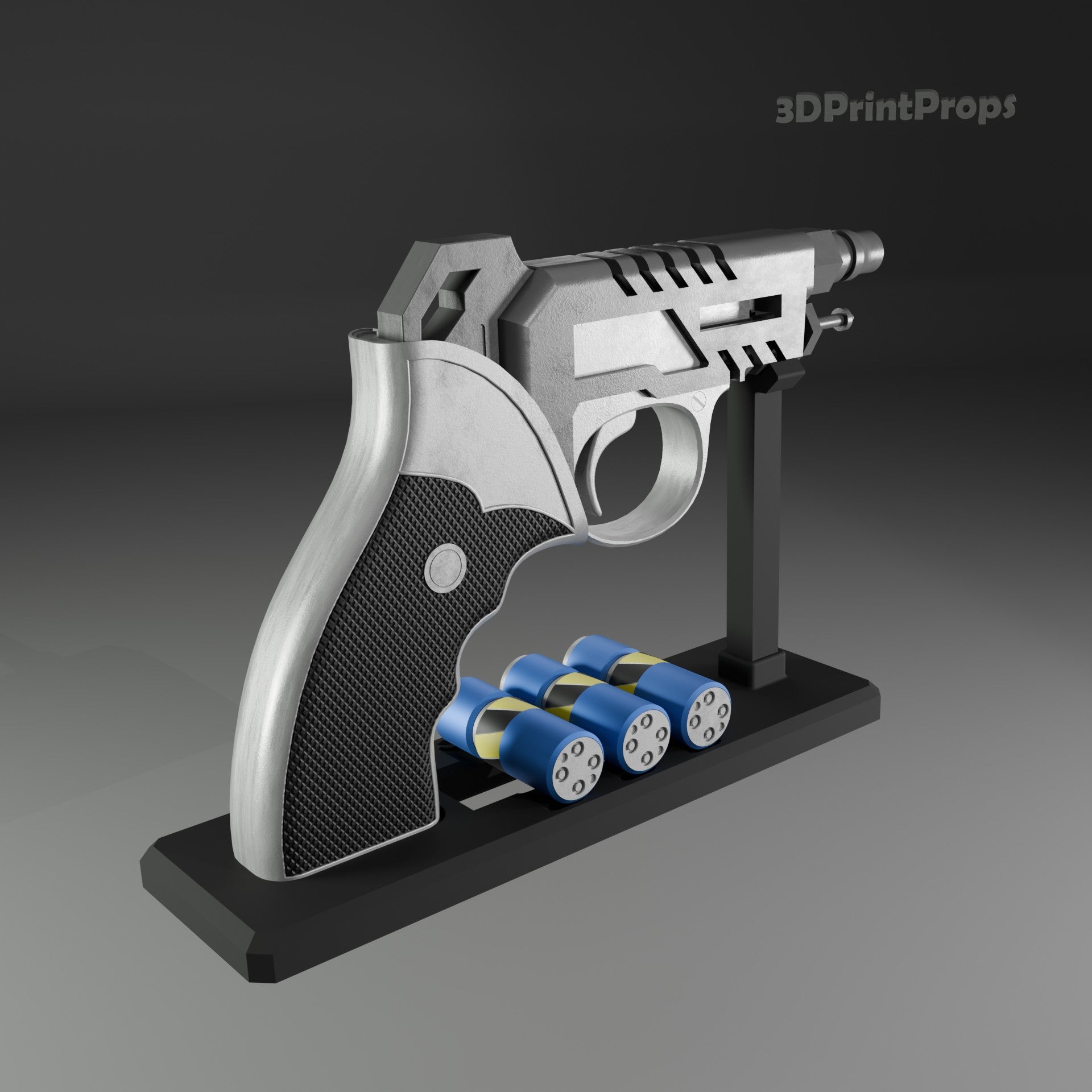 Kiru-Beam Pistol Prop with 3D Printable Display Stand STL File Heavenly Delusion