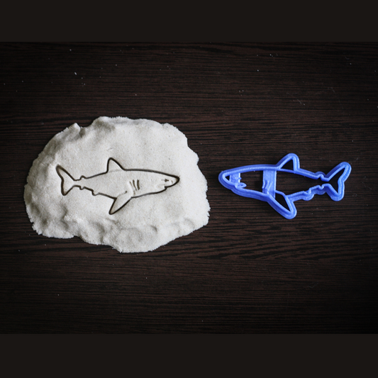 Shark shaped cookie cutter for ocean themed birthday parties