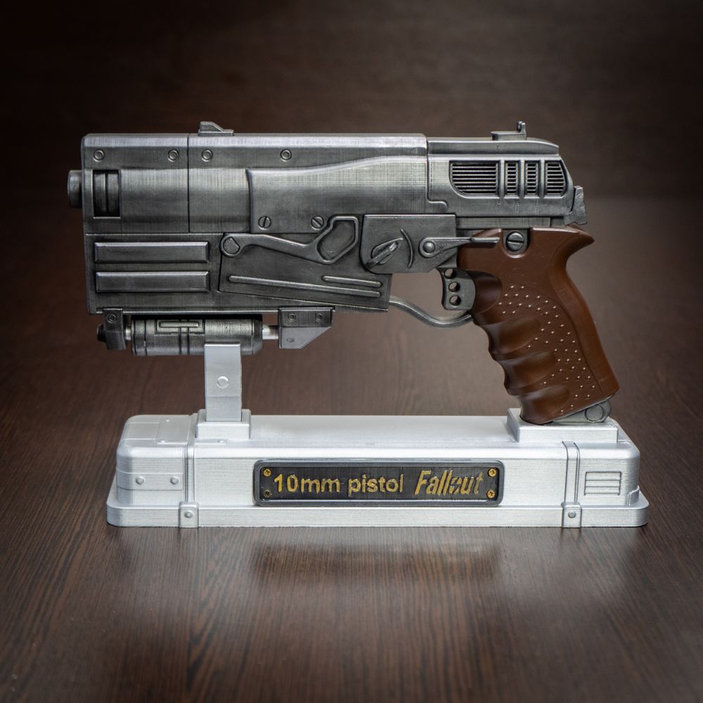 Fallout 10mm Pistol prop replica 1:1 scale weathered wasteland sidearm