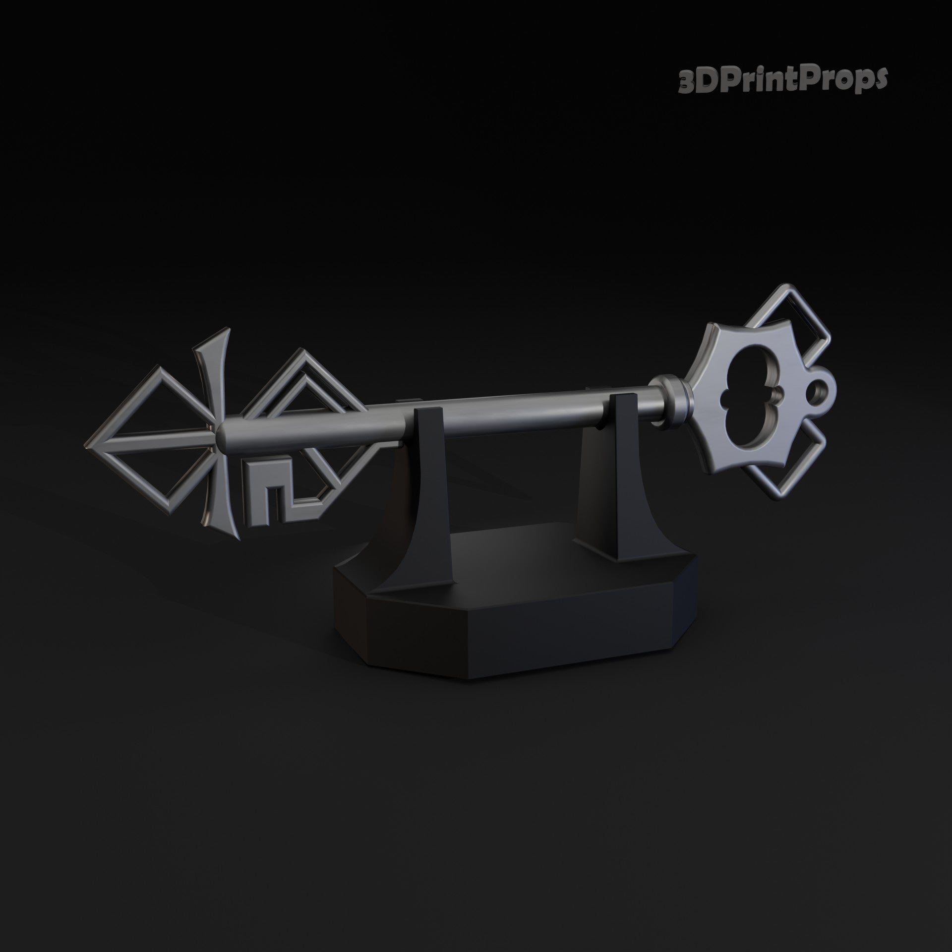 Clair Obscur Expedition 33 Old Key Prop with 3D Printable Display Stand STL File