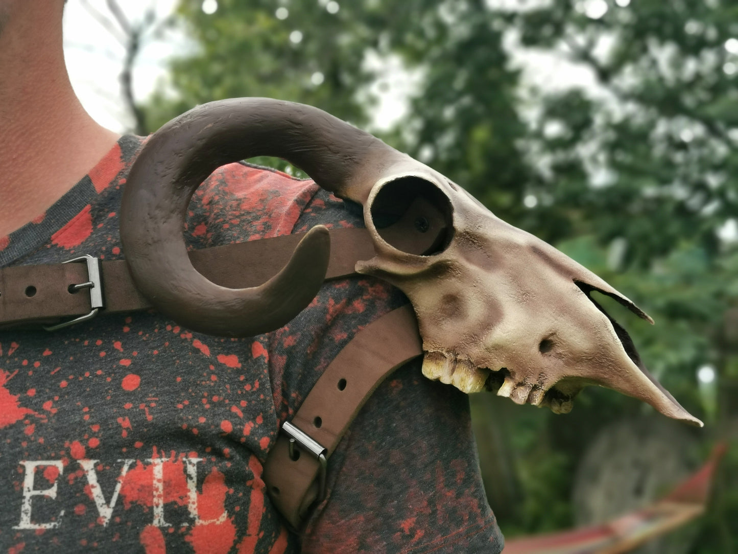 Viking Ram Skull Pauldrons - Cosplay Shoulder Armor (Pair)