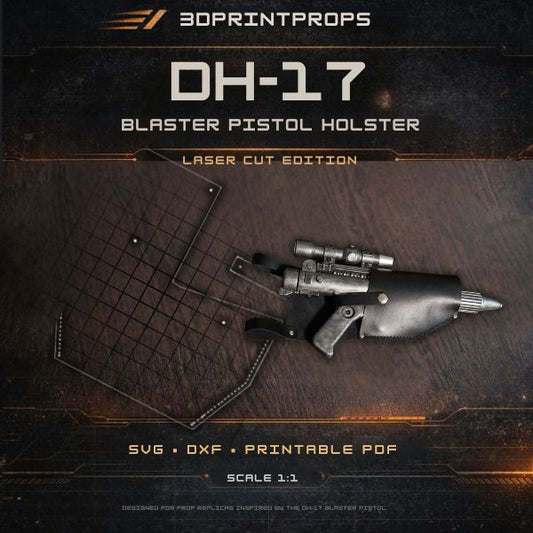 Star Wars cosplay DH17 leather holster 1:1 scale printable PDF
