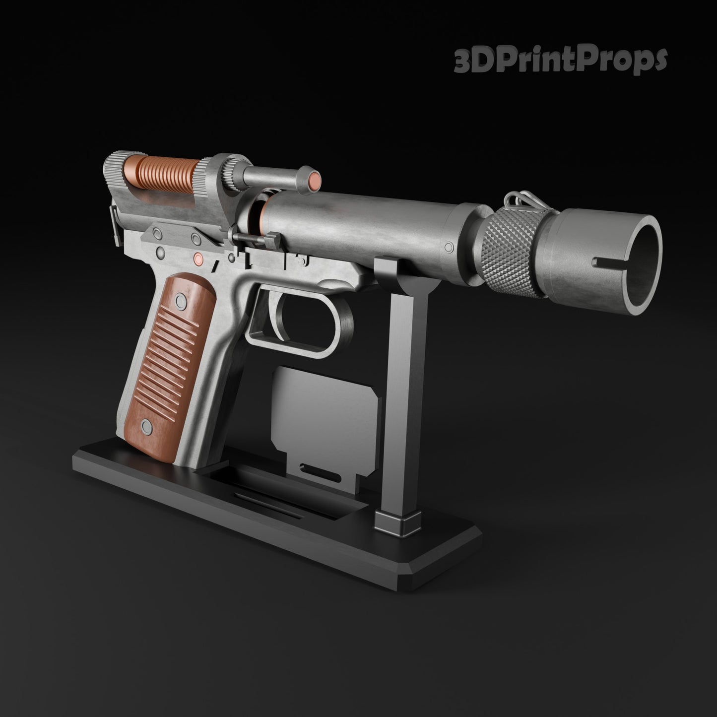 Kay Vess VM-19 Heavy Blaster Pistol & Stand STL - Star Wars Outlaws 3D Print File