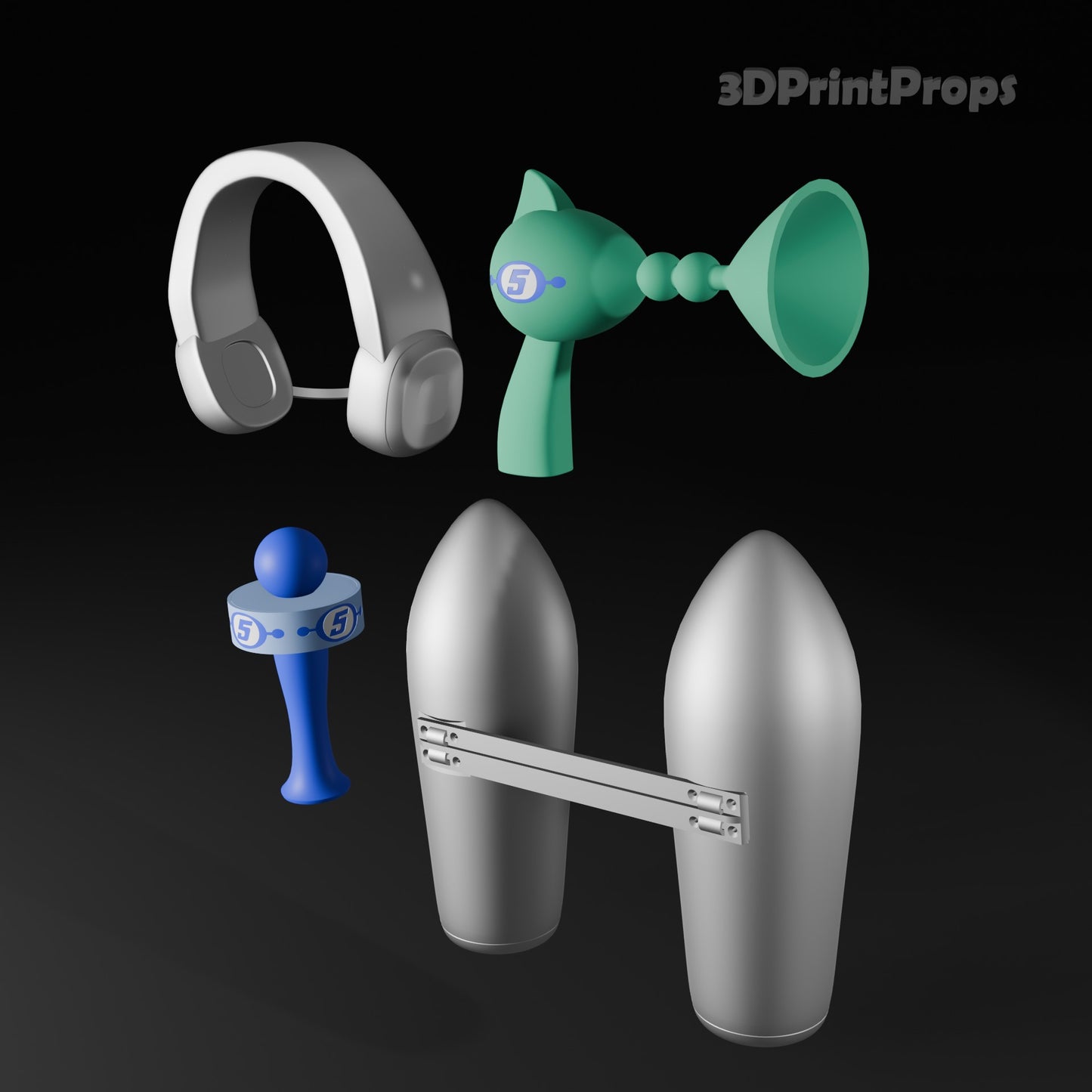 Ulala Space Channel 5 Cosplay Accessories STL Bundle – 3D Print Files (STL OBJ STEP)
