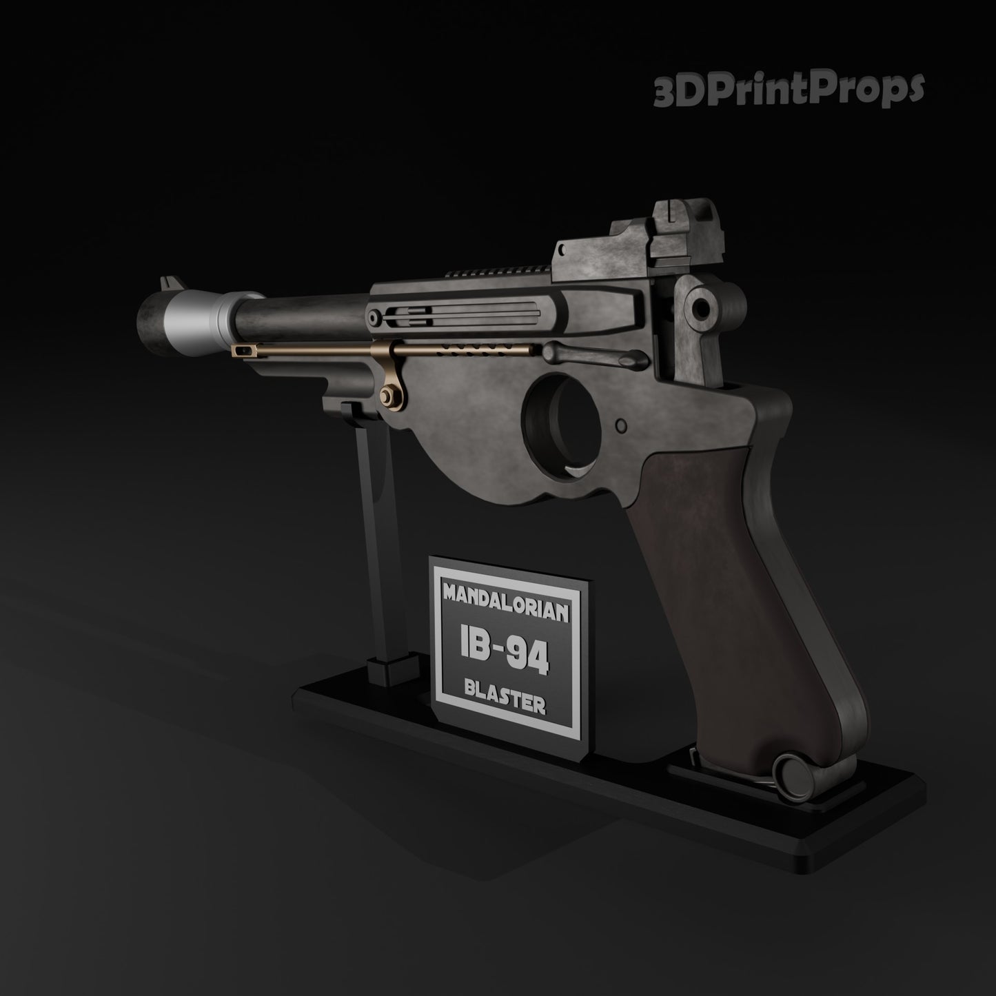 Star Wars Din Djarin IB-94 Blaster Prop with 3D Printable Display Stand