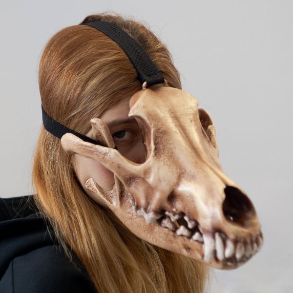 Realistic wolf skull mask wearable 3D printed cosplay helmet