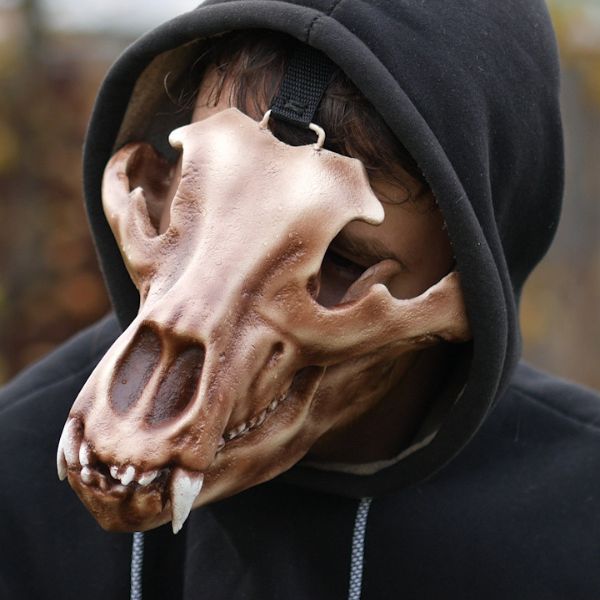 Realistic bear skull mask wearable 3D printed cosplay helmet