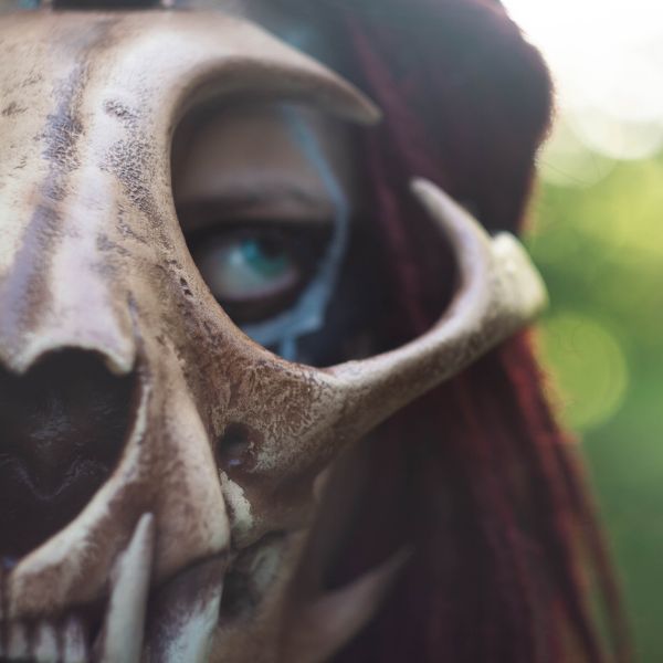 Realistic lynx skull mask wearable 3D printed cosplay helmet