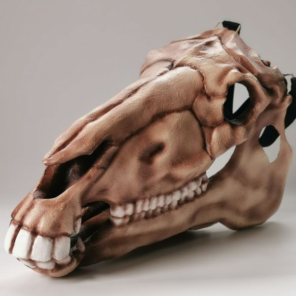 Realistic horse skull mask wearable 3D printed cosplay helmet