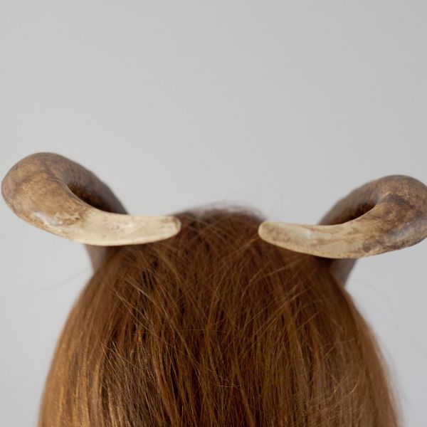 Tiefling Horns Headband | Hand-Painted Brown Devil Cosplay Horns
