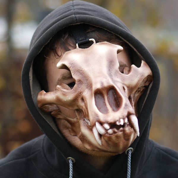 Realistic bear skull mask wearable 3D printed cosplay helmet