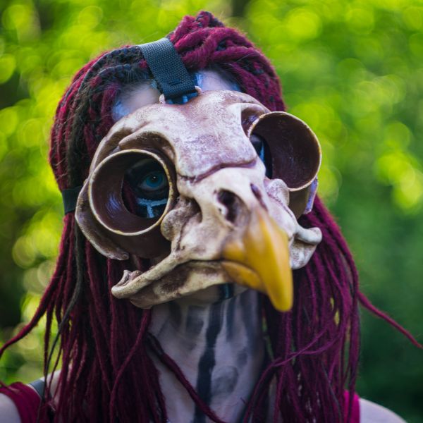 Realistic owl skull mask wearable 3D printed cosplay helmet