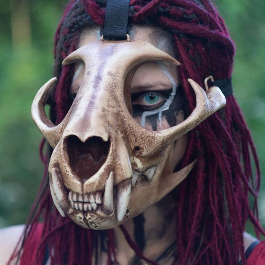 Realistic lynx skull mask wearable 3D printed cosplay helmet