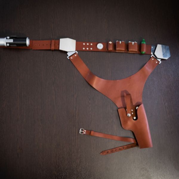 Han Solo DL-44 blaster leather holster and gun belt cosplay pattern
