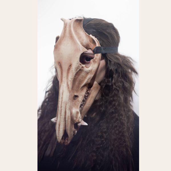 Realistic boar skull mask wearable 3D printed cosplay helmet