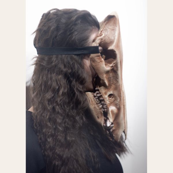 Realistic boar skull mask wearable 3D printed cosplay helmet