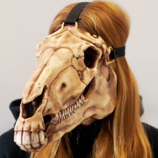 Realistic horse skull mask wearable 3D printed cosplay helmet