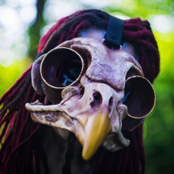 Realistic owl skull mask wearable 3D printed cosplay helmet