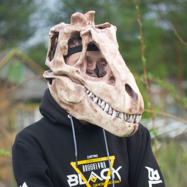 Realistic Tyrannosaurus Rex skull mask wearable 3D scan dinosaur helmet