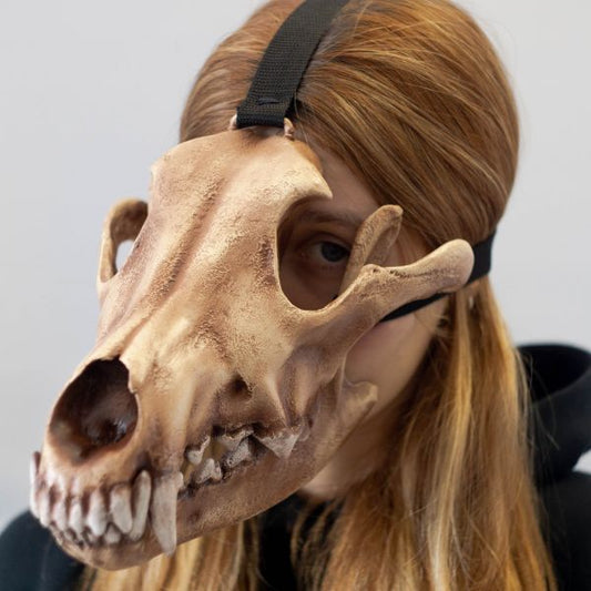Realistic wolf skull mask wearable 3D printed cosplay helmet