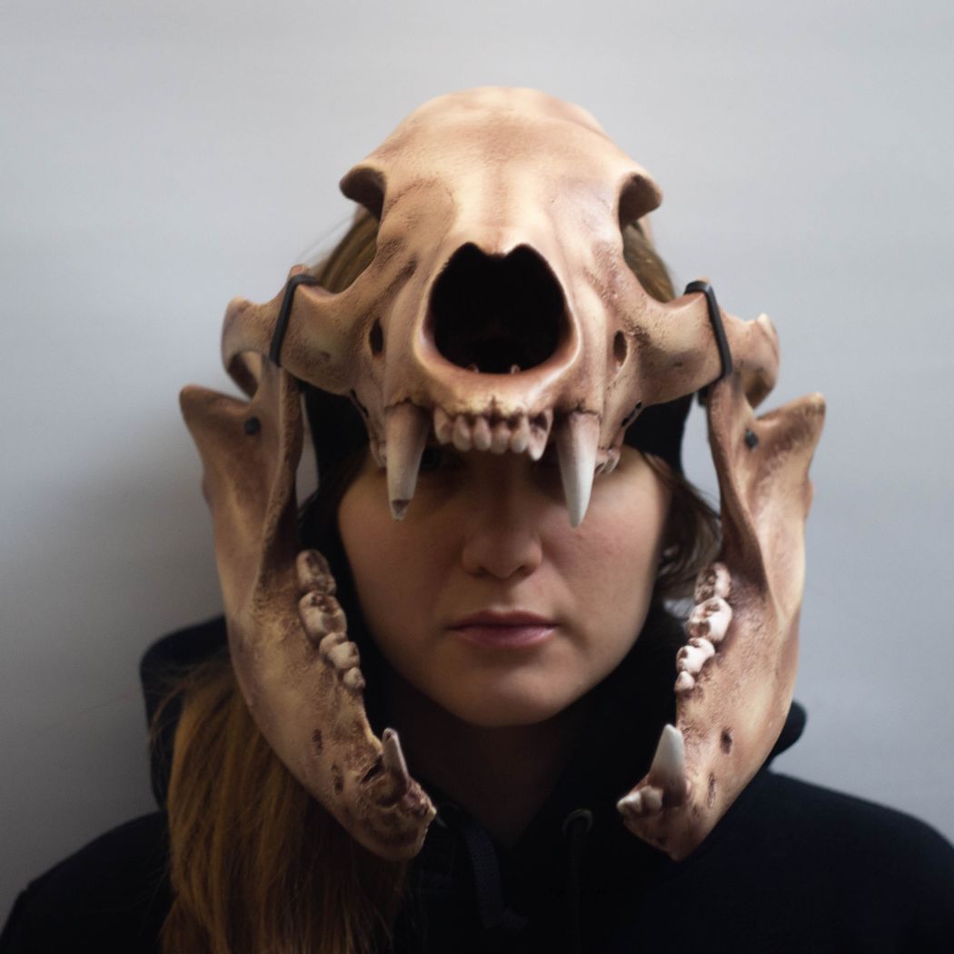 Realistic bear skull helmet mask wearable 3D scan cosplay prop