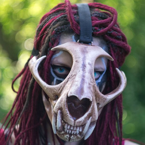 Realistic lynx skull mask wearable 3D printed cosplay helmet