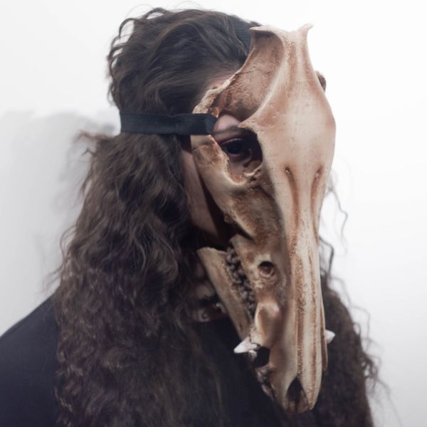 Realistic boar skull mask wearable 3D printed cosplay helmet