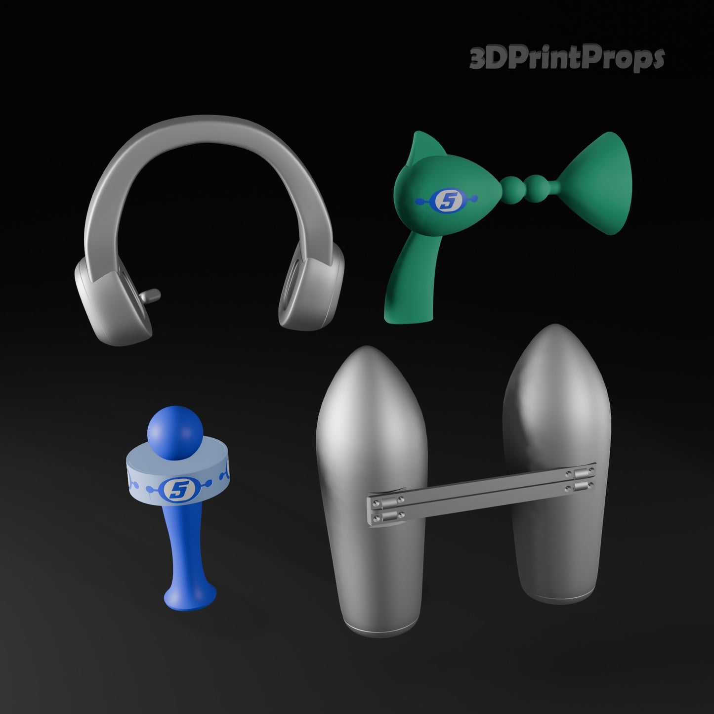 Ulala Space Channel 5 Cosplay Accessories STL Bundle – 3D Print Files (STL OBJ STEP)