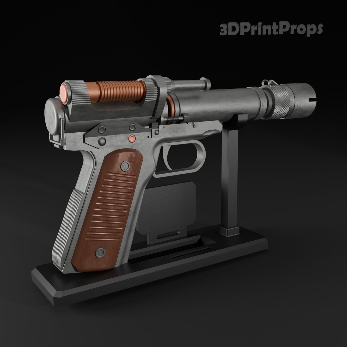 Kay Vess VM-19 Heavy Blaster Pistol & Stand STL - Star Wars Outlaws 3D Print File