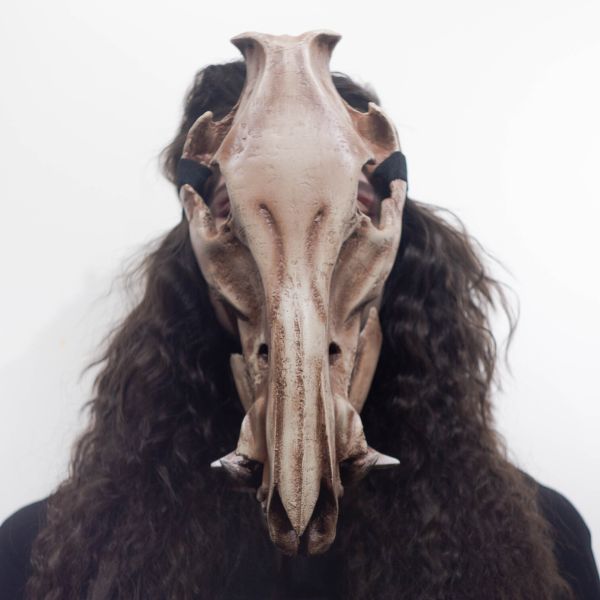 Realistic boar skull mask wearable 3D printed cosplay helmet