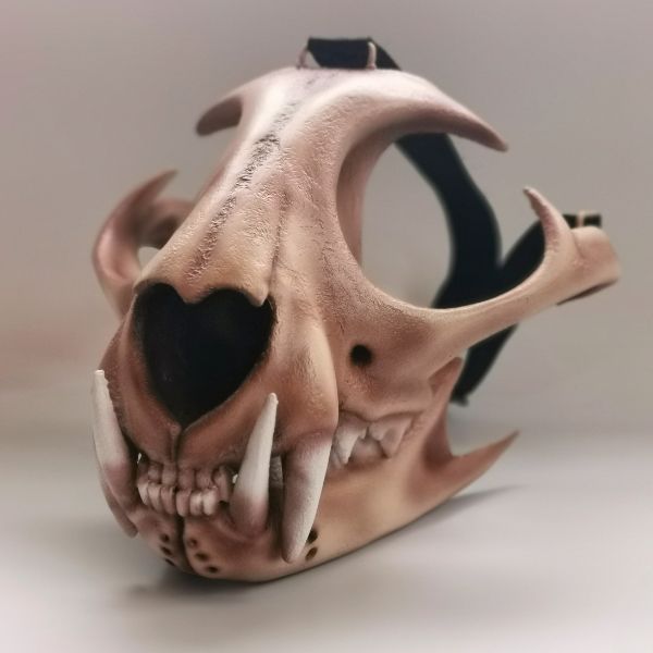 Realistic lynx skull mask wearable 3D printed cosplay helmet