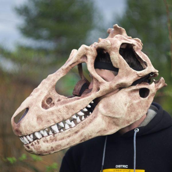 Realistic Tyrannosaurus Rex skull mask wearable 3D scan dinosaur helmet
