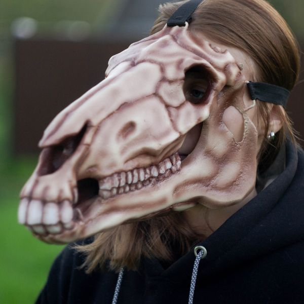 Realistic horse skull mask wearable 3D printed cosplay helmet