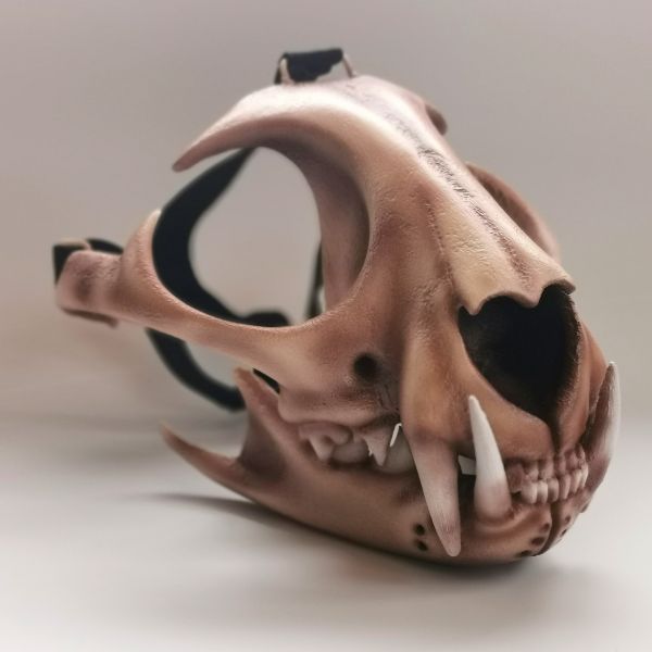 Realistic lynx skull mask wearable 3D printed cosplay helmet