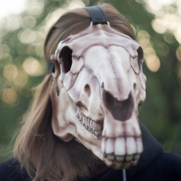 Realistic horse skull mask wearable 3D printed cosplay helmet