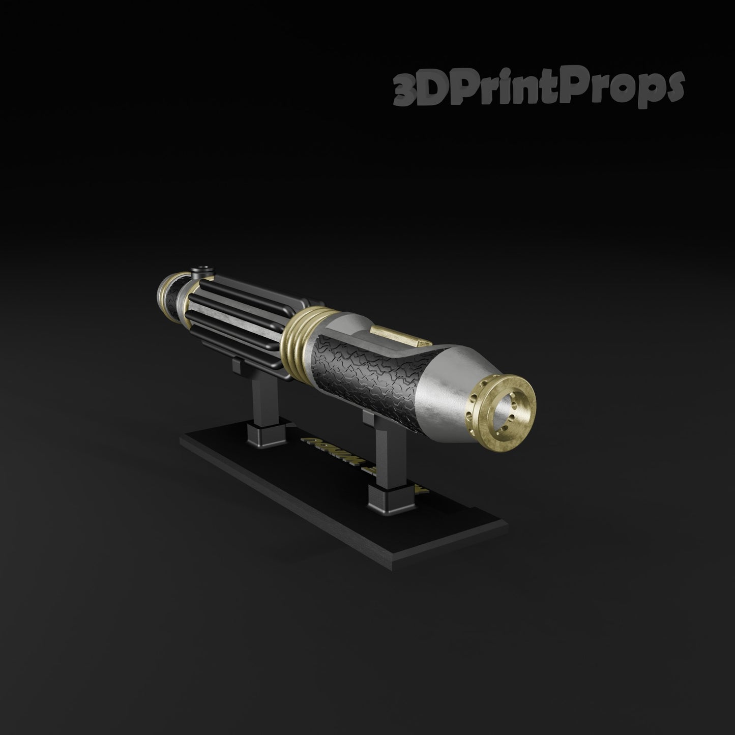 Star Wars Mace Windu Lightsaber Prop with 3D Printable Display Stand STL File