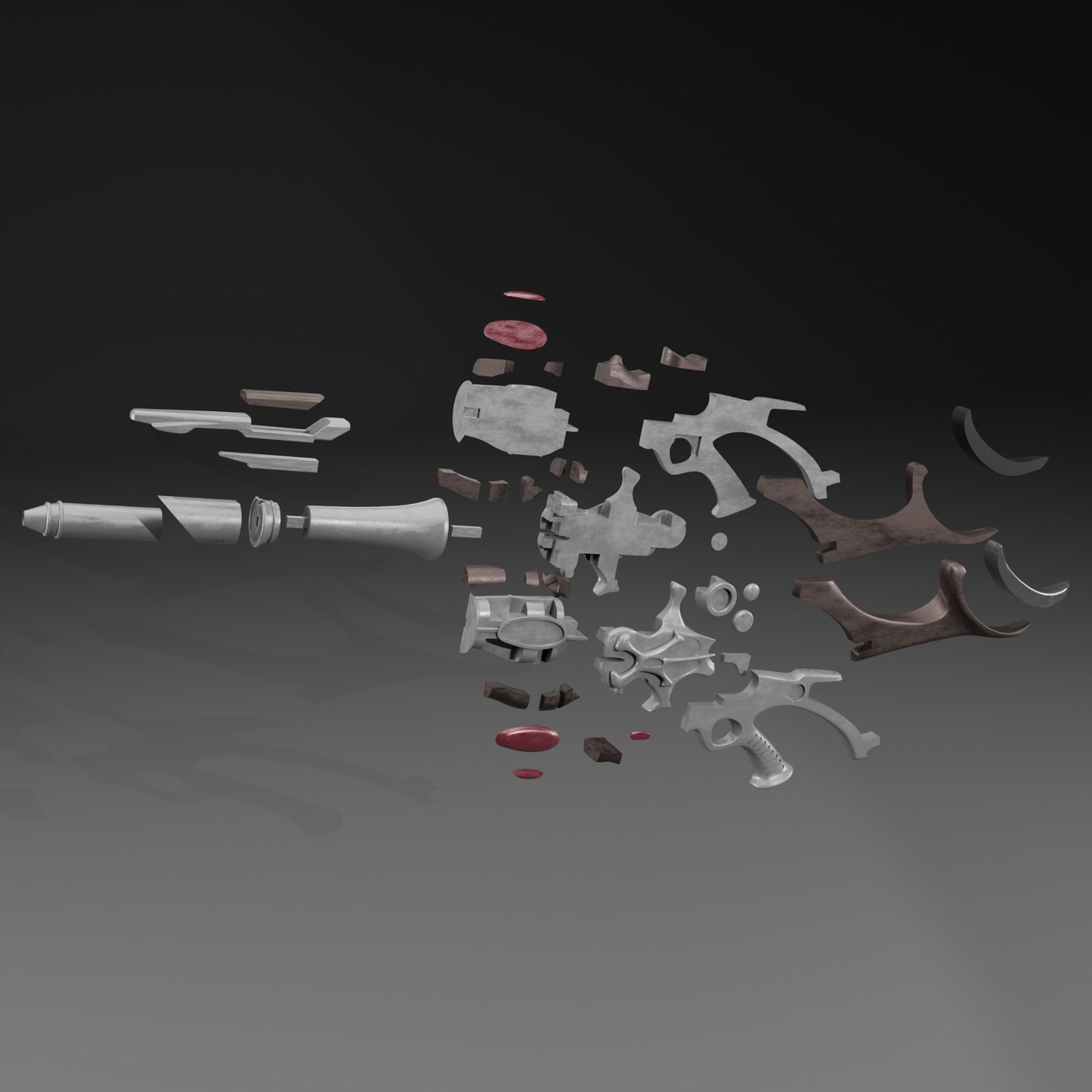 3D Printable HB-9 Rifle Parts Separated and Optimized for 20cm and 40cm Print Beds
