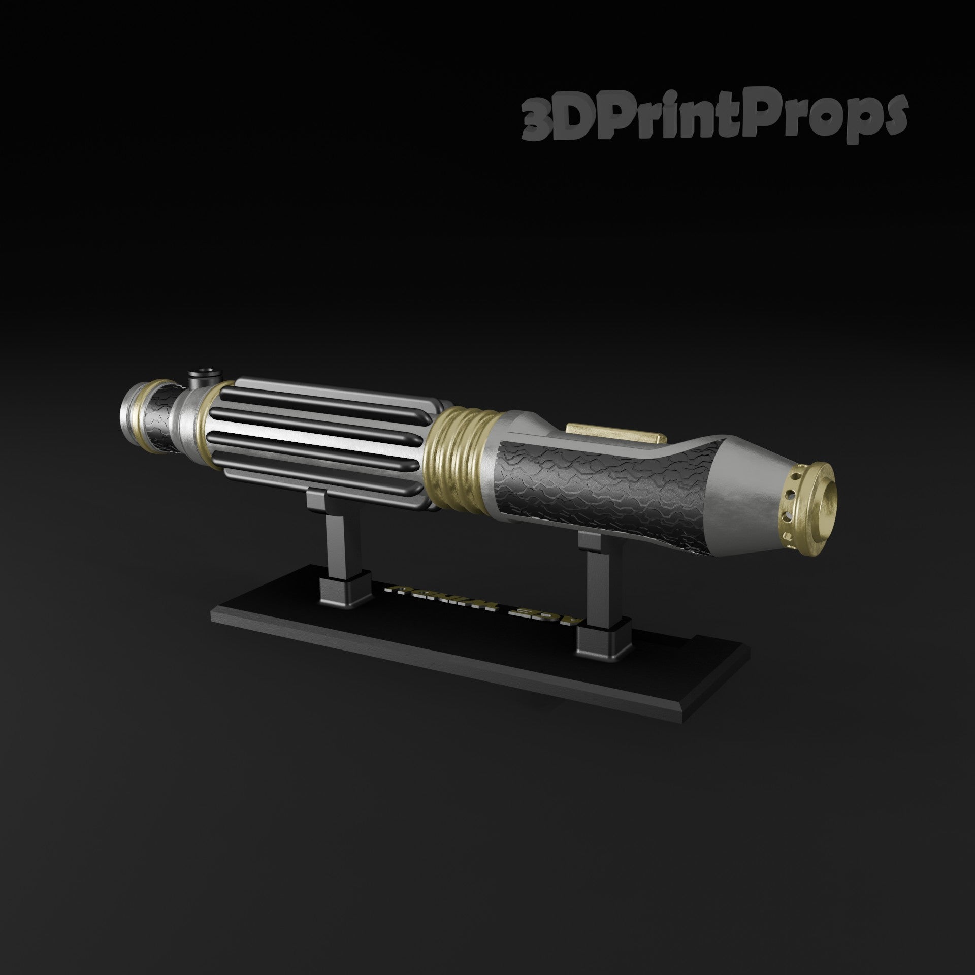 Star Wars Mace Windu Lightsaber Prop with 3D Printable Display Stand STL File