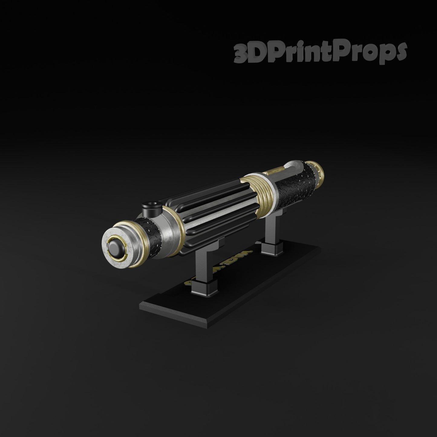 Star Wars Mace Windu Lightsaber Prop with 3D Printable Display Stand STL File