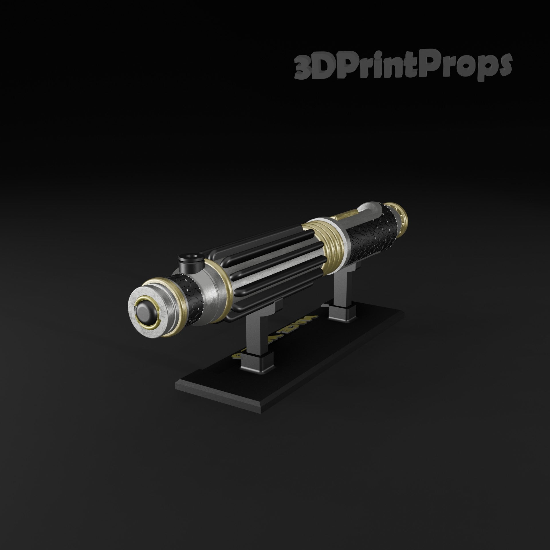 Star Wars Mace Windu Lightsaber Prop with 3D Printable Display Stand STL File