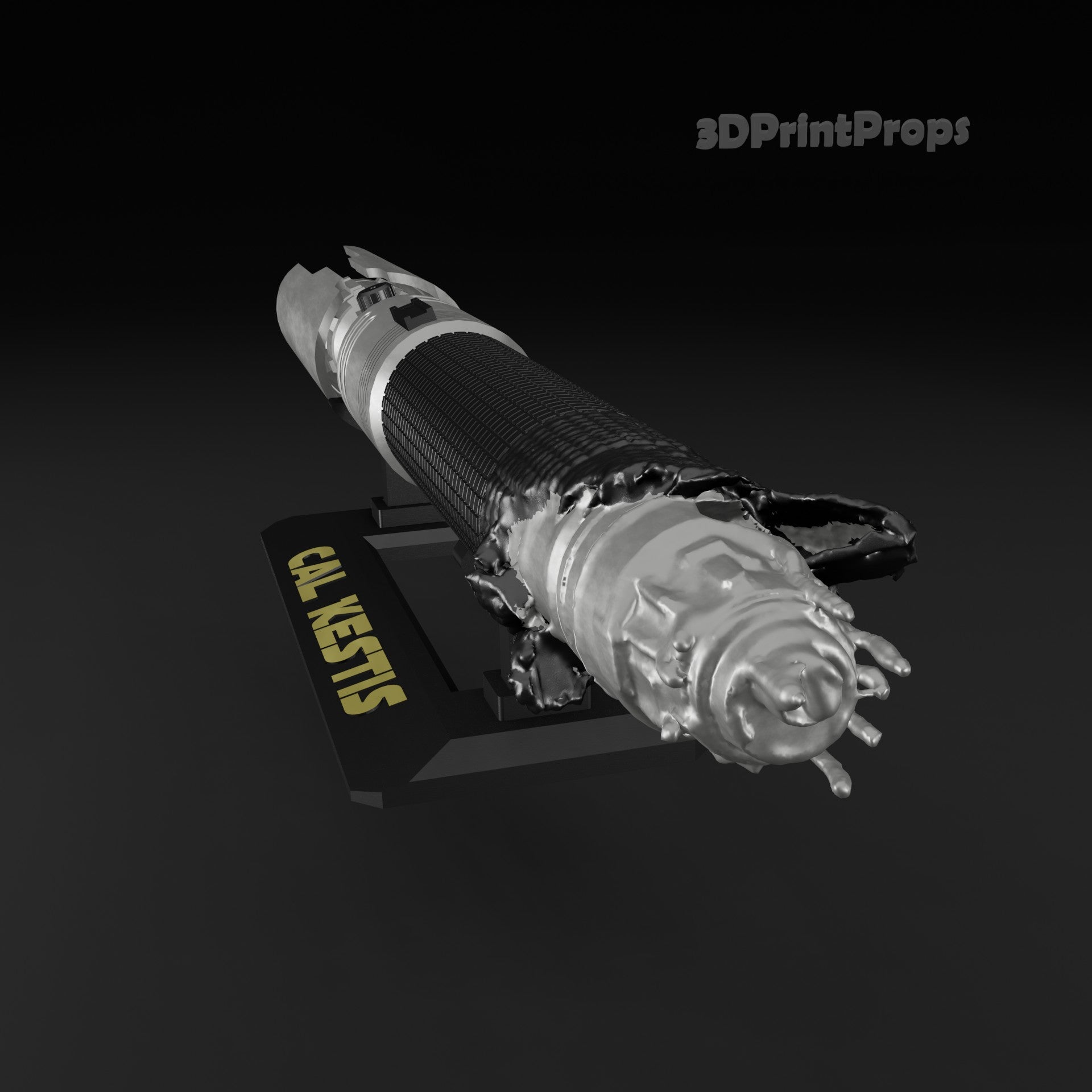 Cal Kestis Lightsaber Prop with 3D Printable Display Stand STL File