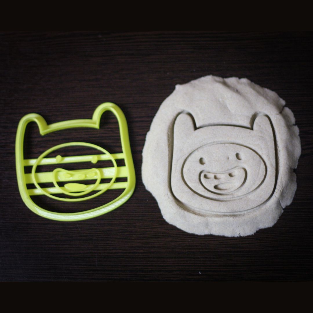 Finn the Human character cookie cutter made from bio-safe PLA plastic