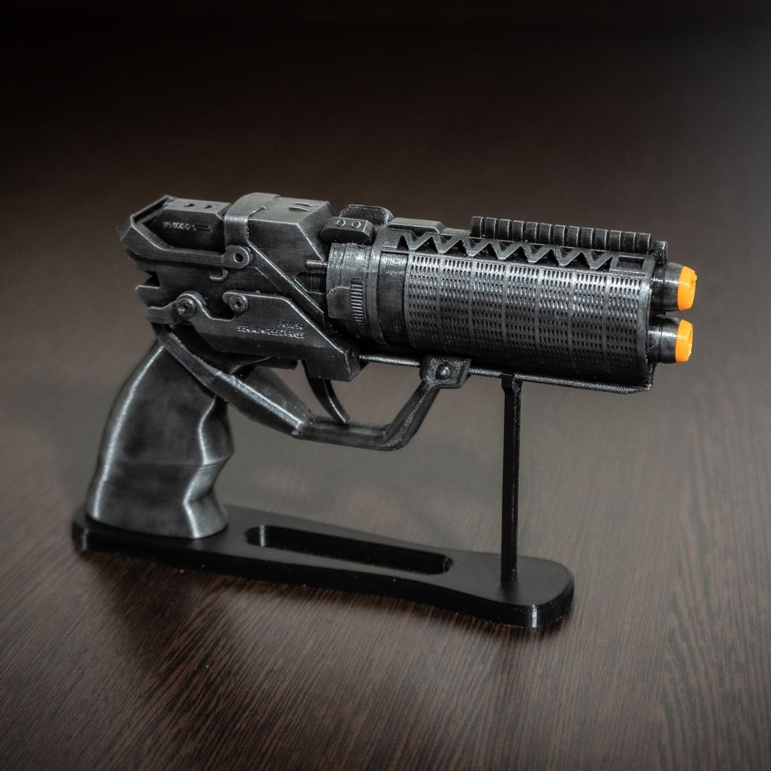 Full side view of the Officer K blaster replica from Blade Runner 2049