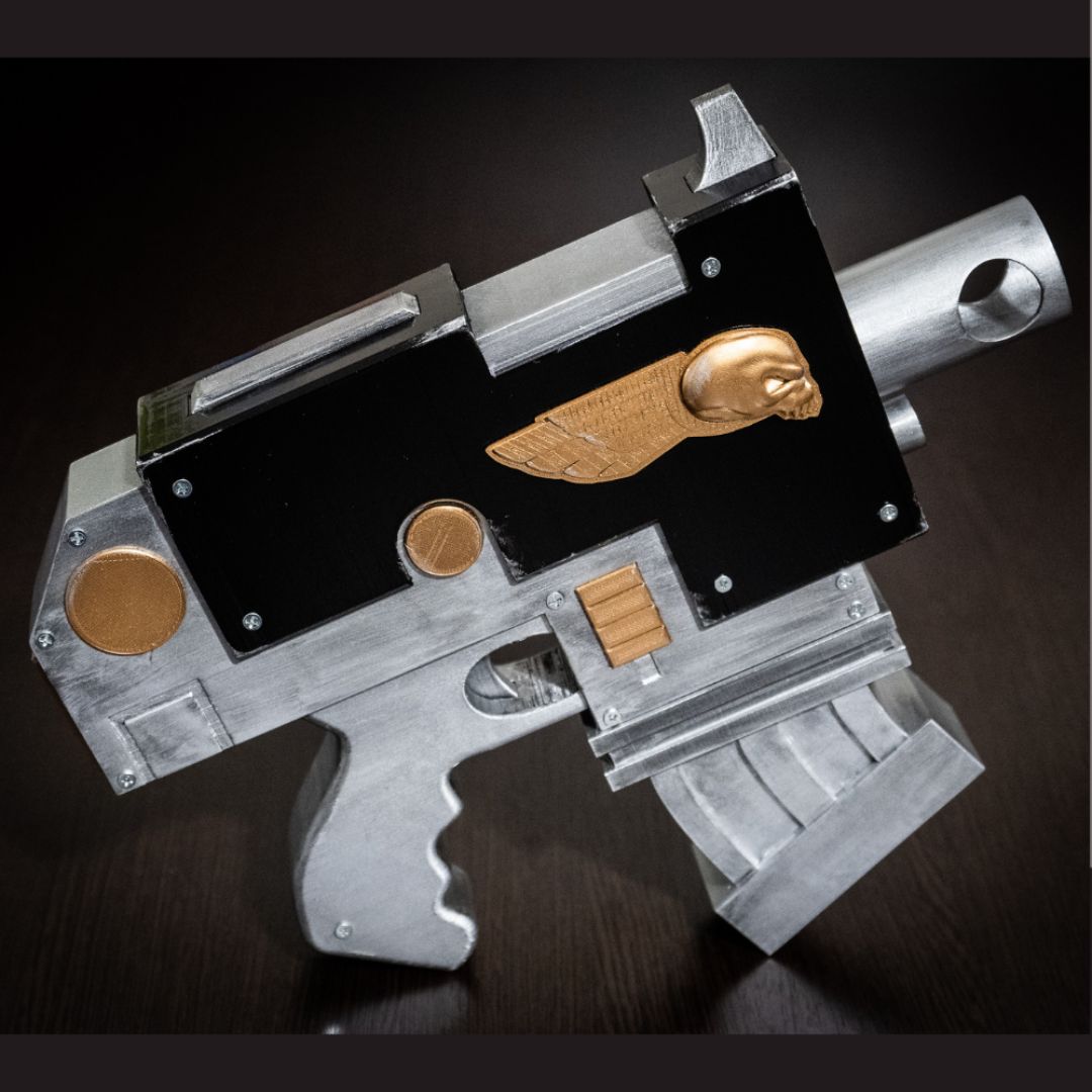 Bolt Pistol Replica Angels Revenant Bravery Bolter prop with hand-painted weathered finish