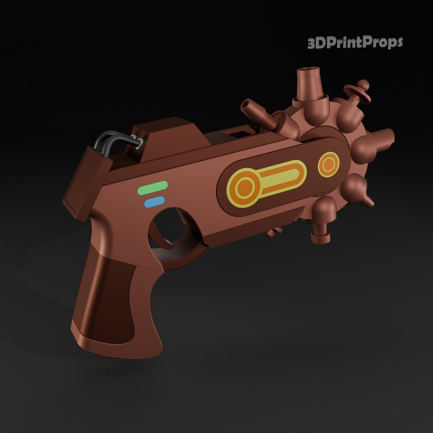 Easy to sand and paint 3D printed Rick Sanchez tool gun model